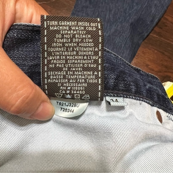 7 FOR ALL MANKIND “Relaxed” button fly distressed jeans size 34/29 *altered GUC - Picture 3 of 14